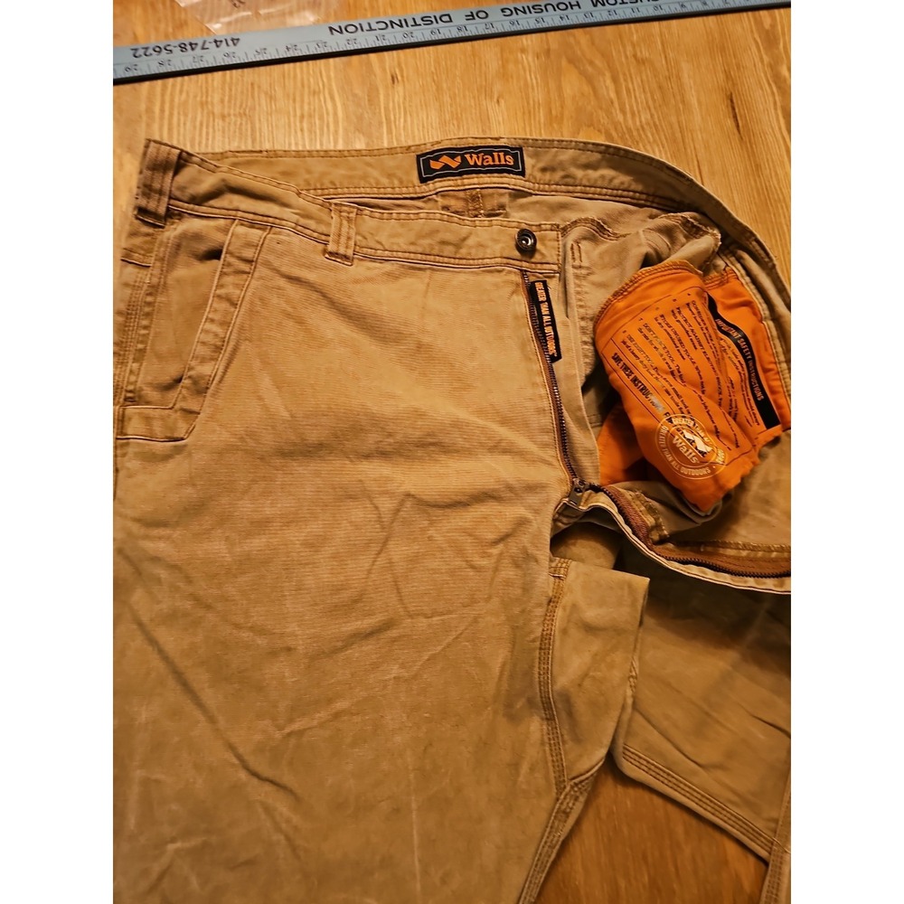WALLS Ditchdigger Work Pants 42x32 Brown  Grunge Stretch Canvas